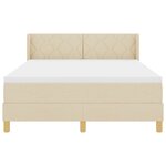 vidaXL Lit à ressort avec matelas crème  140 x 190 cm  tissu