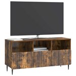 vidaXL Meuble TV Chêne fumé 102 x 34 5 x 50 cm Bois d'ingénierie