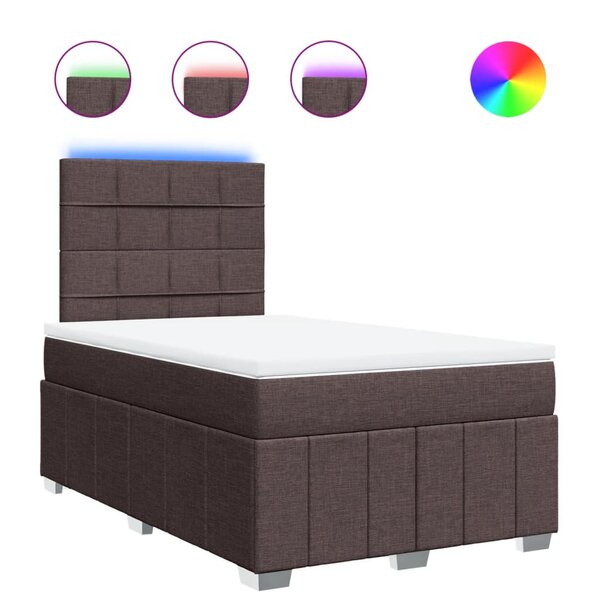 vidaXL Sommier à lattes de lit avec matelas Marron foncé 120x200 cm