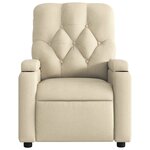 vidaXL Fauteuil de massage inclinable Crème Tissu