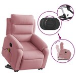 vidaXL Fauteuil de massage inclinable Rose Velours
