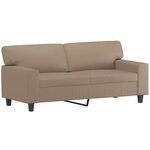 vidaXL Ensemble de canapés 2 Pièces avec coussins cappuccino similicuir