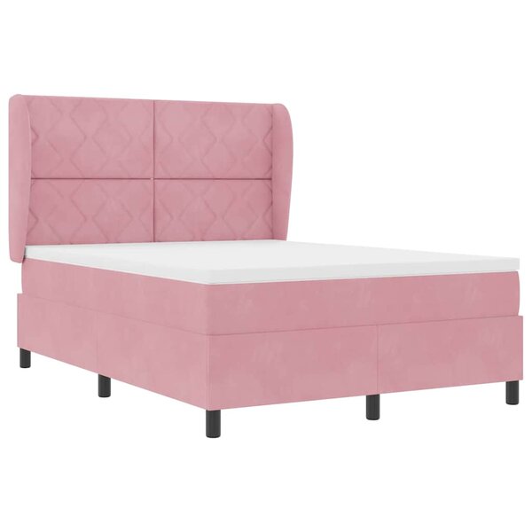 vidaXL Lit à ressorts avec matelas Rose 160 x 200 cm Velours