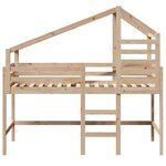 vidaXL Lit superposé et échelle et toit 90x200 cm bois de pin massif