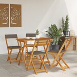 vidaXL Ensemble Bistro Pliable 5 Pièces avec Coussins en Bois Massif d'Acacia