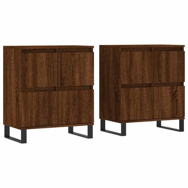 vidaXL Buffets 2 Pièces chêne marron bois d'ingénierie