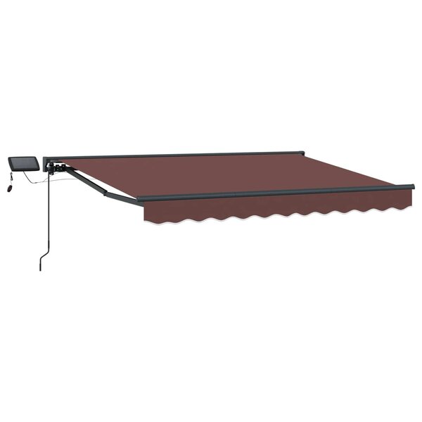 vidaXL Cadre de store manuel avec LEDs Marron et anthracite 3 x 2 5 m