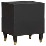vidaXL Cabinet de chevet avec tiroir 2 Pièces Noir 40 x 33 x 46 cm