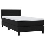 vidaXL Sommier à lattes de lit avec matelas noir 100x220 cm velours