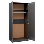 vidaXL Garde-robe Gris brillant 90x52x200 cm Aggloméré