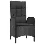 vidaXL Ensemble de jardin de 7 pièces Rattan Poly Noir