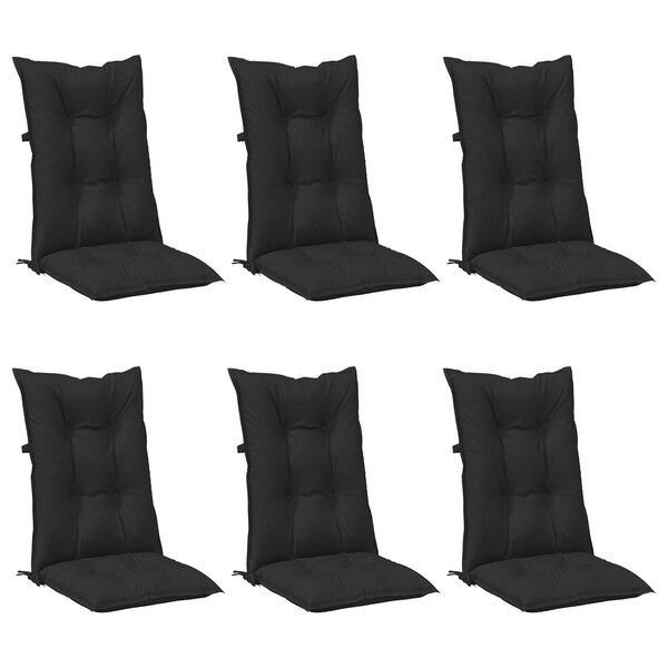 vidaXL Ensemble de coussins de chaise à dossier haut 6 pc Polyester