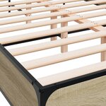 vidaXL Cadre de lit chêne sonoma 140x190 cm bois d'ingénierie et métal