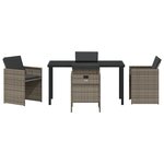 vidaXL Ensemble de jardin de 5 pièces avec coussins en rattan poly gris