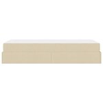 vidaXL Cadre de lit avec matelas Crème 100 x 200 cm tissu