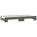 vidaXL Lit de jour avec gigogne et matelas gris foncé 90x200 cm tissu