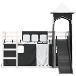 vidaXL Lit superposé sans matelas avec toboggan blanc noir 80x200 cm