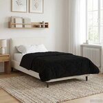 vidaXL Duvet d'hiver Noir 135 x 200 cm Microfibre et polaire Teddy