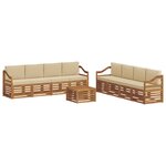 vidaXL Ensemble de canapés d'extérieur 9 pc Naturel et Beige