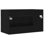 vidaXL Cabinet de Lavabo avec stockage Chêne noir 90 x 38.5 x 46 cm