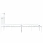 vidaXL Cadre de lit métal avec tête de lit blanc 120x190 cm