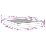 vidaXL Cadre de lit sans matelas 135x190 cm bois massif de chêne