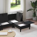 vidaXL Ensemble de meubles pour le salon 4 Pièces Noir Velours