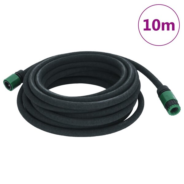 vidaXL Tuyau d'arrosage de jardin noir 0 6" 10 m caoutchouc