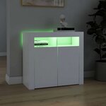 vidaXL Buffet avec lumières LED Blanc 80x35x75 cm