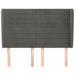 vidaXL Tête de lit avec oreilles Gris foncé 147x23x118/128 cm Velours