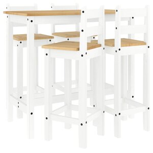 vidaXL Ensemble de bar 5 Pièces Blanc Bois de pin massif