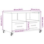 vidaXL Meuble TV anthracite 68x39x43 5 cm acier laminé à froid