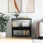 vidaXL Bibliothèque noir 80x30x78 5 cm bois d'ingénierie et fer