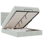vidaXL Cadre de lit ottoman avec matelas gris clair 140x200 cm velours