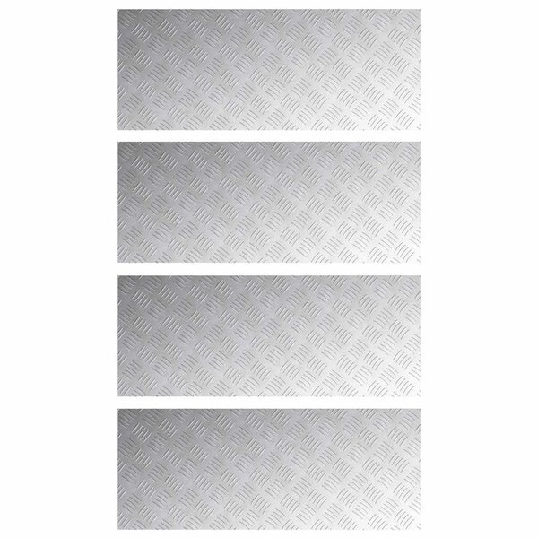 vidaXL Plaques à damier 4 Pièces Argent 100 x 40 cm Aluminium
