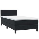 vidaXL Sommier à lattes de lit avec matelas et LED noir 90x220 cm velours