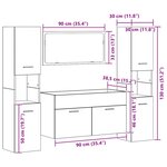 vidaXL Ensemble de meubles salle de bain 4 Pièces bois d'ingénierie