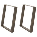 vidaXL Pieds de table à manger en forme de U  2 pièces  acier naturel  70 x (72-73) cm