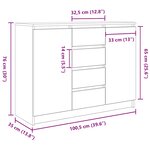 vidaXL Buffet avec tiroirs chêne noir 100 5x35x76 cm bois d'ingénierie