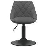 vidaXL Chaises pivotantes à dîner lot de 2 Gris foncé Velours