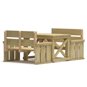 vidaXL Ensemble à manger de jardin 3 Pièces Bois de pin imprégné
