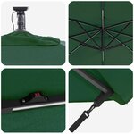 vidaXL Parasol banane à mât déporté Vert 249 x 249 x 250 cm
