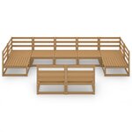 vidaXL Salon de jardin 9 Pièces bois de pin massif