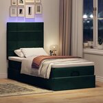 vidaXL Cadre de lit ottoman avec matelas vert foncé 100x200 cm velours