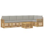 vidaXL Ensemble de canapés d'extérieur 7 pc Blanc et gris clair