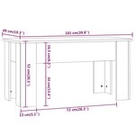 vidaXL Table basse Sonoma gris 101x49x52 cm Bois d'ingénierie