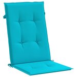 vidaXL Coussins de chaise à dossier haut lot de 6 turquoise tissu