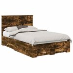 vidaXL Cadre de lit Chêne fumé 120 x 190 cm Bois d'ingénierie