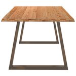 vidaXL Table à manger avec bord naturel 180x100x74cm bois massif chêne