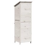 vidaXL Abri de jardin Blanc 59 5 x 56 x 176 5 cm Bois d'ingénierie